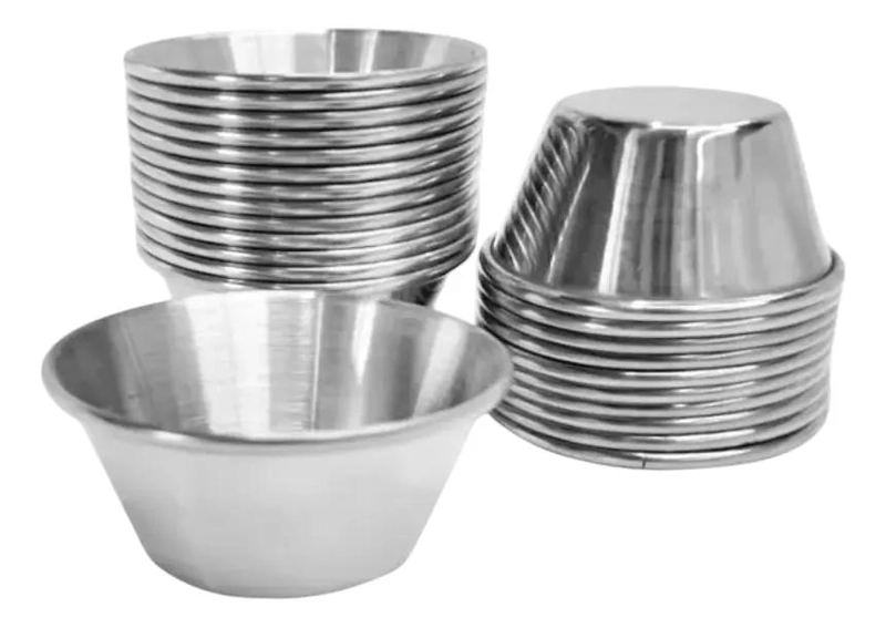 SET DE 12 POCILLOS DE ACERO INOXIDABLE PARA SALSAS DE 45 ML - 1