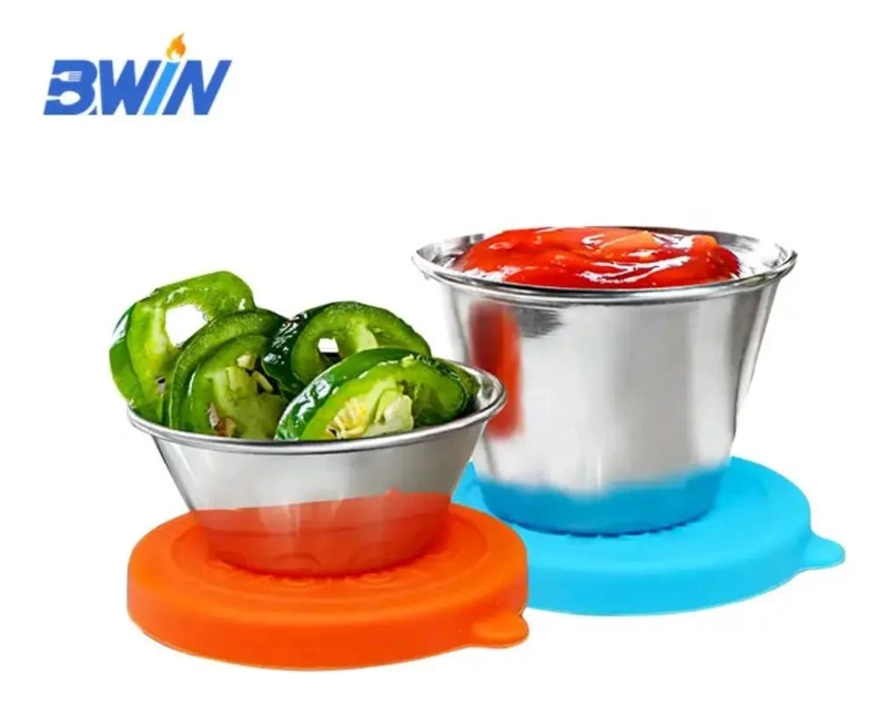 SET DE 12 POCILLOS DE ACERO INOXIDABLE PARA SALSAS DE 45 ML - 3