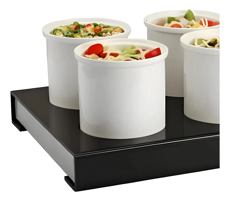 EXHIBIDOR BUFFET FRIO CON 6 RECIPIENTES DE PORCELANA DE 1.2 LITROS - 2