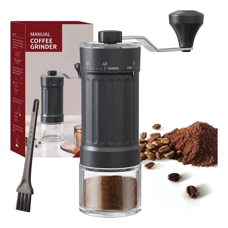 MOLINO MANUAL PARA CAFE  CON AJUSTE DE GROSOR EN COLOR NEGRO - 1
