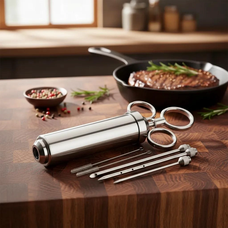 JERINGA PARA CARNE CON CAPACIDAD DE 60 ML CON AGUJAS Y ESTUCHE - 2
