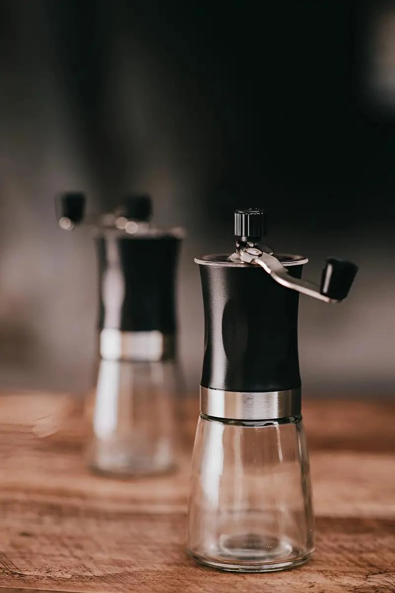 MOLINILLO MANUAL PARA CAFE  EN GRANOS CON MECANISMO DE CERAMICA Y CUERPO DE VIDRI - 2