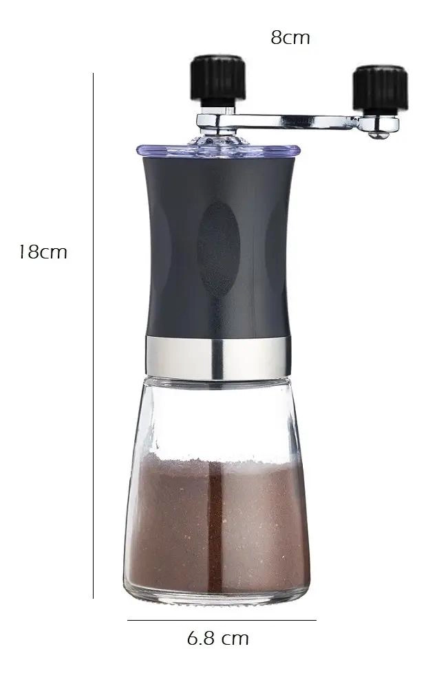 MOLINILLO MANUAL PARA CAFE  EN GRANOS CON MECANISMO DE CERAMICA Y CUERPO DE VIDRI - 4
