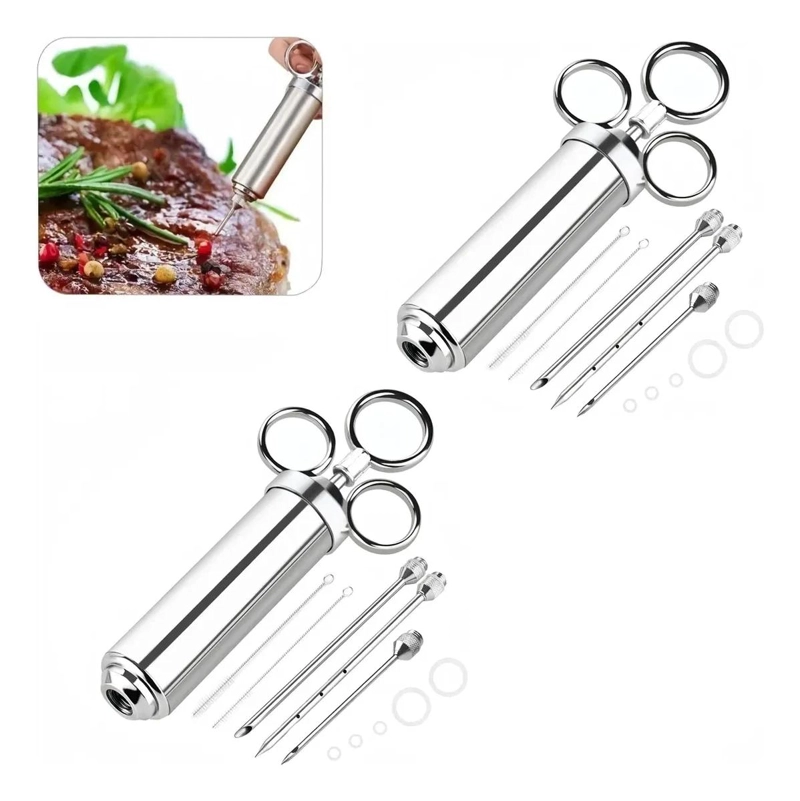 JERINGA PARA COCINA DE ACERO INOXIDABLE 60 ML PARA CARNES - 1