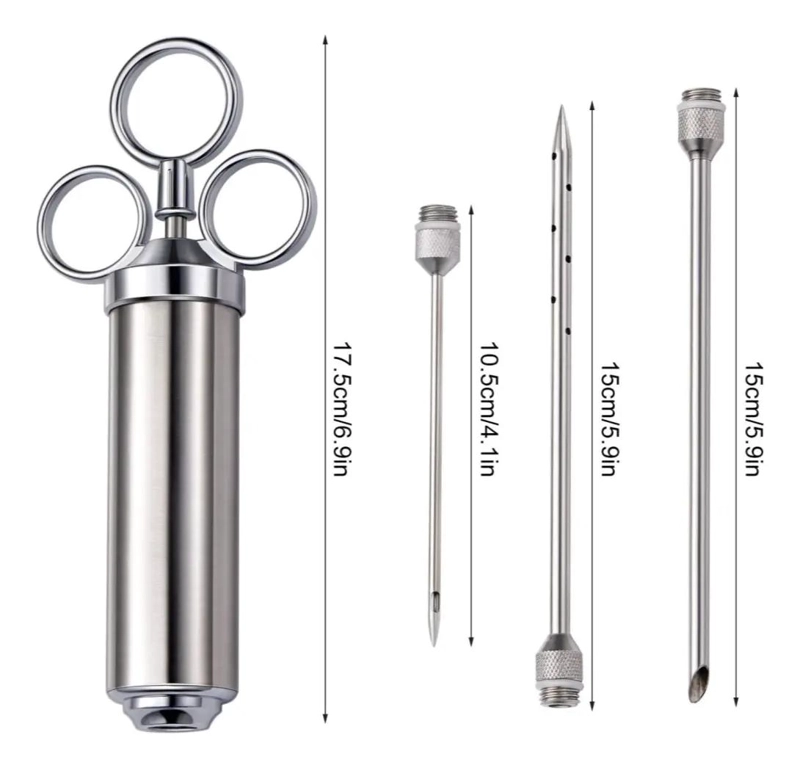 JERINGA PARA COCINA DE ACERO INOXIDABLE 60 ML PARA CARNES - 2