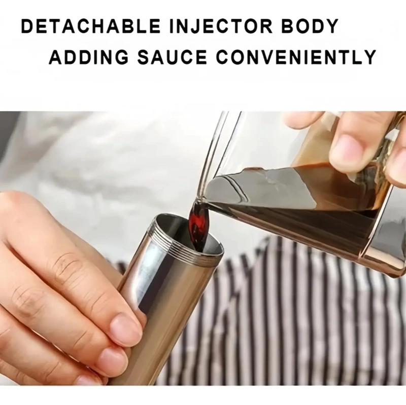 JERINGA PARA COCINA DE ACERO INOXIDABLE 60 ML PARA CARNES - 5
