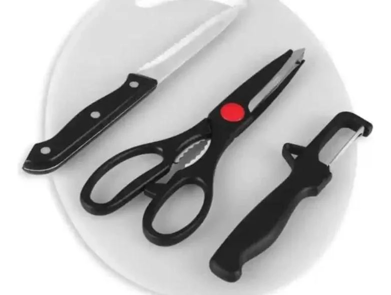 SET DE 4 UTENSILIOS DE COCINA CON CUCHILLOS DE ACERO INOXIDABLE - 3