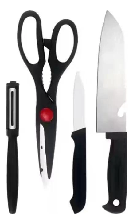 SET DE 4 UTENSILIOS DE COCINA CON CUCHILLOS DE ACERO INOXIDABLE - 5
