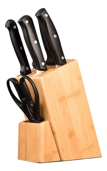 PORTA CUCHILLOS DE BAMBU PARA UTENSILIOS DE COCINA 23X14X8 CM - 3