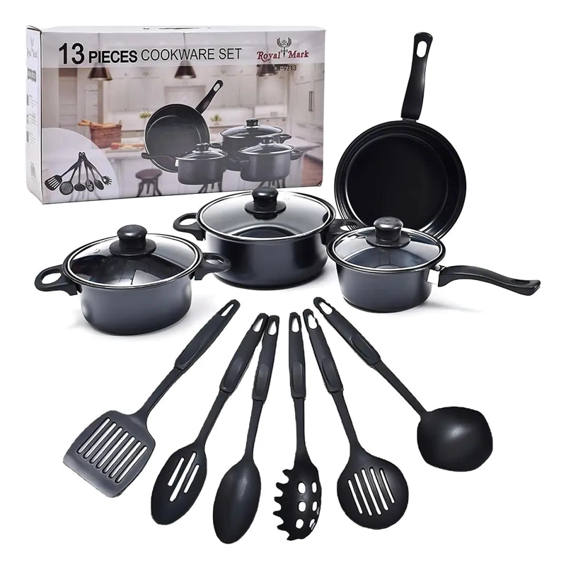 SET DE COCINA CON 13 PIEZAS DE OLLAS Y SARTENES ANTIADHERENTES - 2
