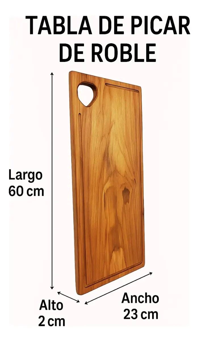 TABLA DE ROBLE CON RANURA PARA COCINA Y ASADO 60X23 CM - 5