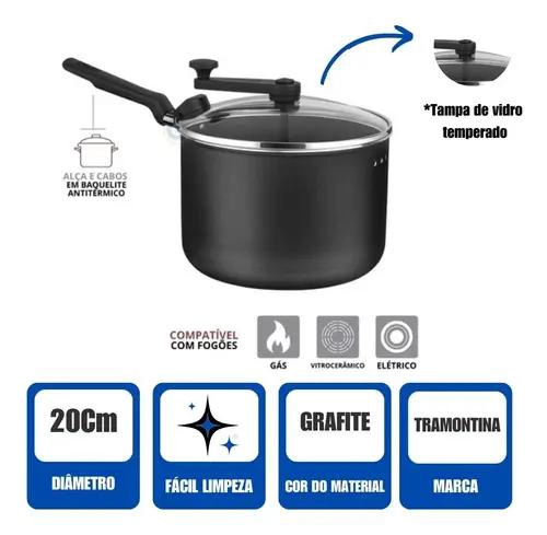OLLA PARA PALOMITAS CON RECUBRIMIENTO ANTIADHERENTE DE 20 CM Y 3,5 LITROS - 2