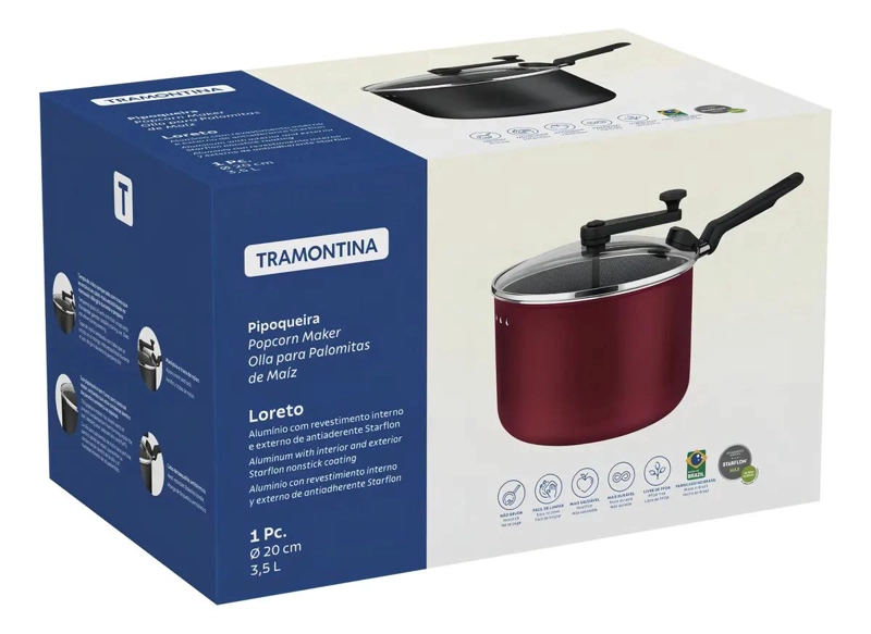 OLLA PARA PALOMITAS CON RECUBRIMIENTO ANTIADHERENTE DE 20 CM Y 3,5 LITROS - 3