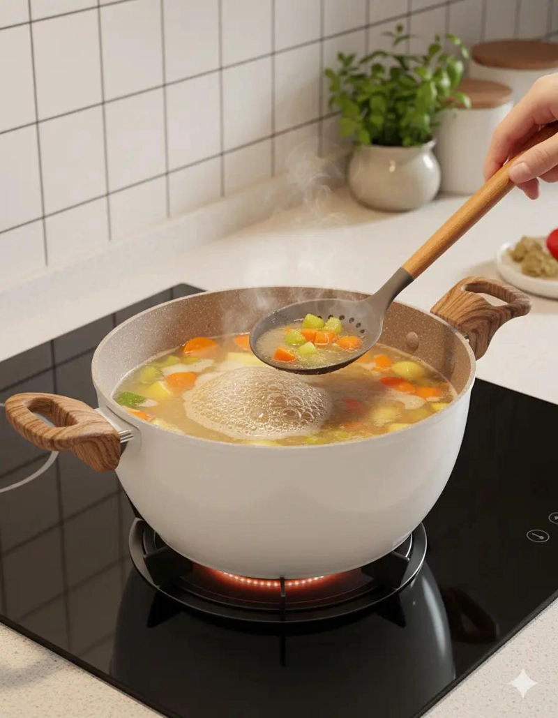 SET DE COCINA CON OLLA Y UTENSILIO ANTIADHERENTE PARA USO DIARIO - 2