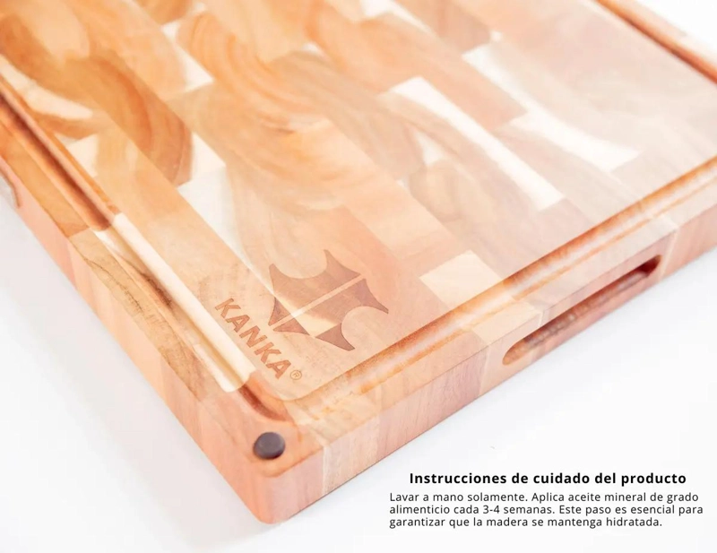 TABLA PARA CORTAR REVERSIBLE DE MADERA END-GRAIN XL COLOR MARRON - 5