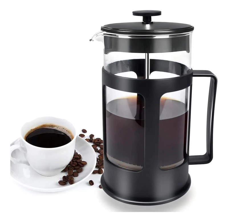 CAFETERA PRENSA FRANCESA DE VIDRIO PARA CAFE  Y TE  CAPACIDAD 1 LITRO - 1
