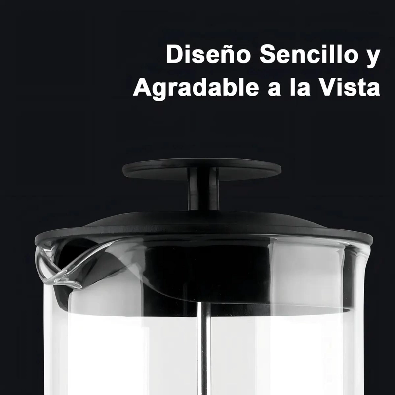 CAFETERA PRENSA FRANCESA DE VIDRIO PARA CAFE  Y TE  CAPACIDAD 1 LITRO - 3
