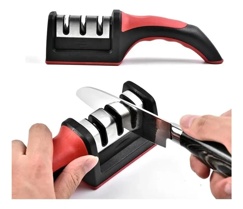 AFILADOR ERGONOMICO TRIFASICO PARA CUCHILLOS DE ACERO INOXIDABLE - 2