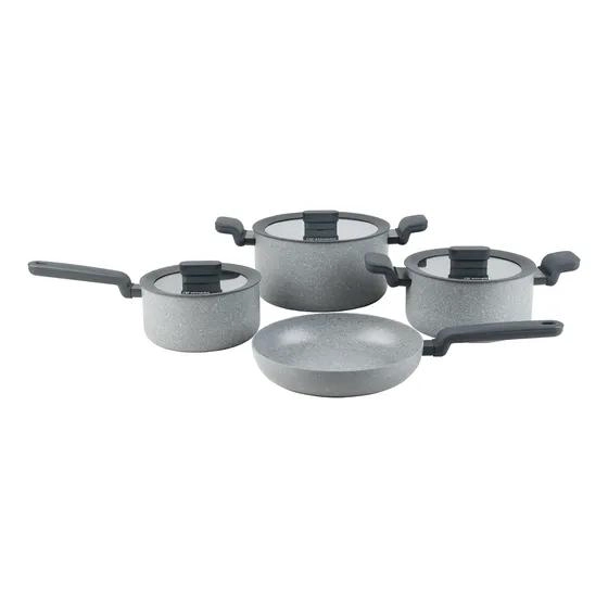 SET DE COCINA ANTIADHERENTE GRANITO CON 7 PIEZAS POMPEI - 1