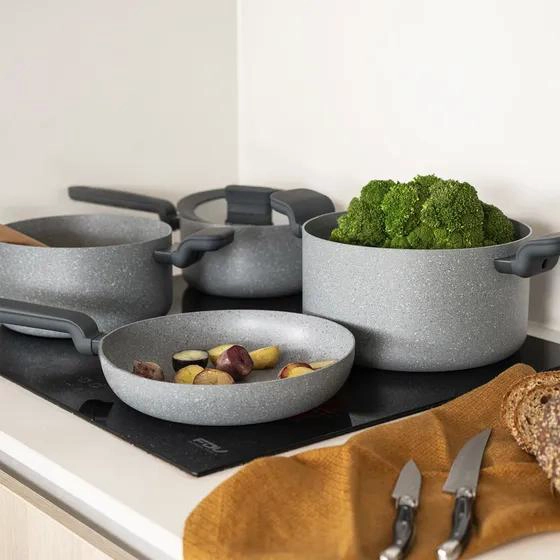 SET DE COCINA ANTIADHERENTE GRANITO CON 7 PIEZAS POMPEI - 2