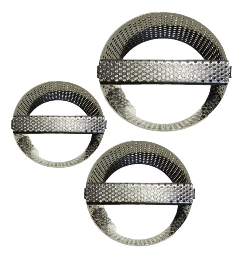 SET DE 3 MOLDES CORTADORES AGUJEREADOS PARA REPOSTERIA DE 6 A 10 CM - 2
