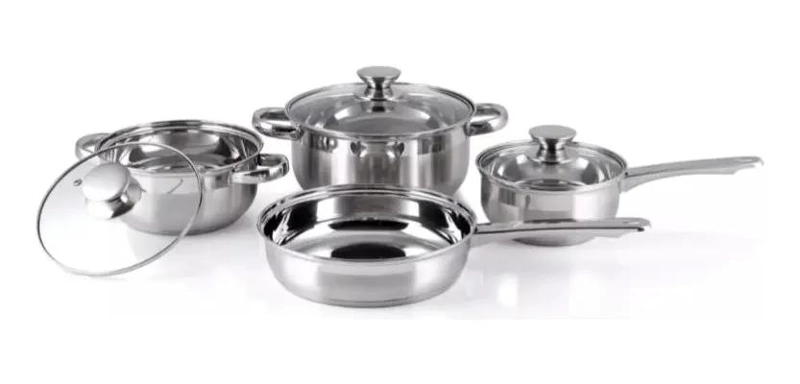 SET DE 7 OLLAS DE ACERO INOXIDABLE CON 3 TAPAS INCLUIDAS - 2