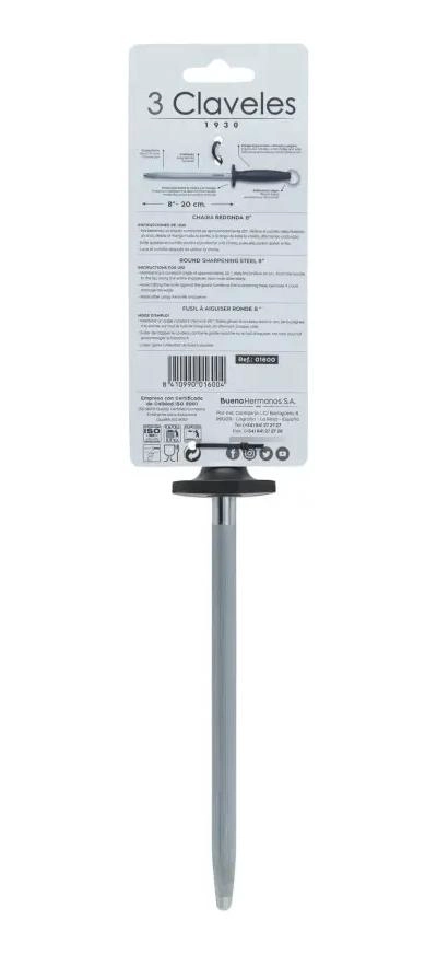 CHAIRA ESTRIADA PARA AFILAR CUCHILLOS DE 20 CM CON MANGO UNIBLOCK - 4