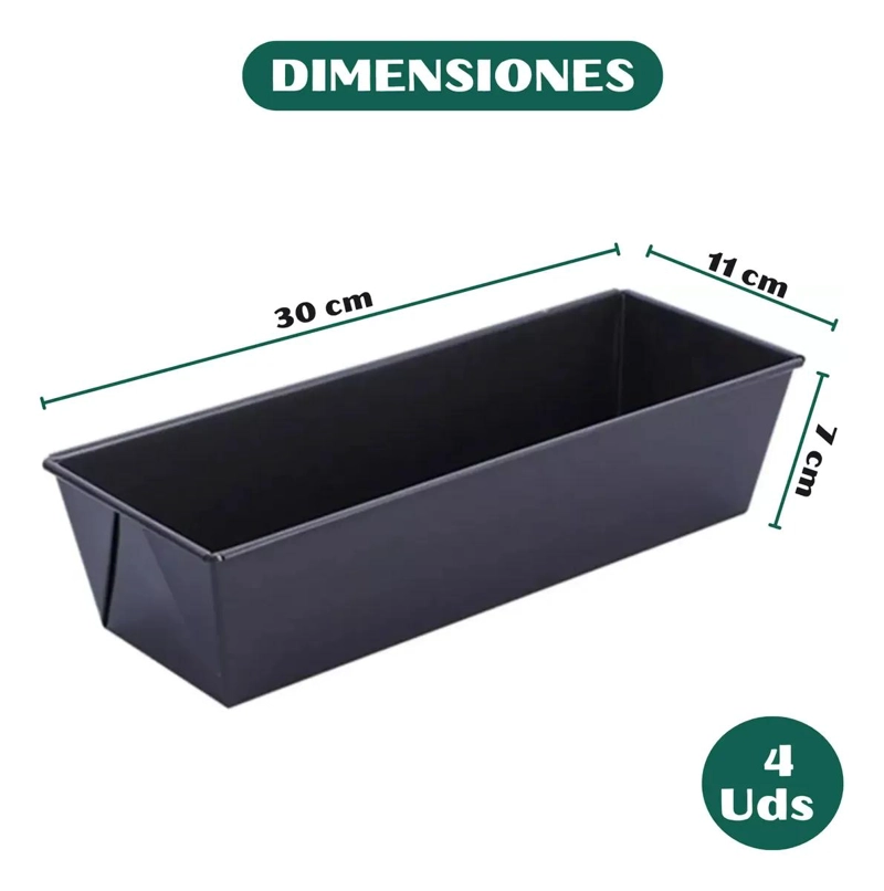 MOLDE RECTANGULAR ANTIADHERENTE DE 30 CM PARA PAN Y QUEQUE - 4