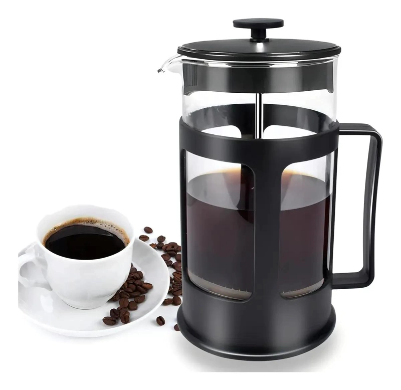 CAFETERA PRENSA FRANCESA DE VIDRIO PARA CAFE  Y TE  CAPACIDAD 1 LITRO - 1