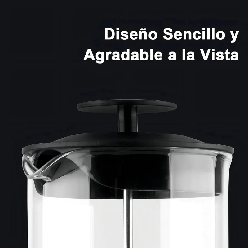 CAFETERA PRENSA FRANCESA DE VIDRIO PARA CAFE  Y TE  CAPACIDAD 1 LITRO - 3