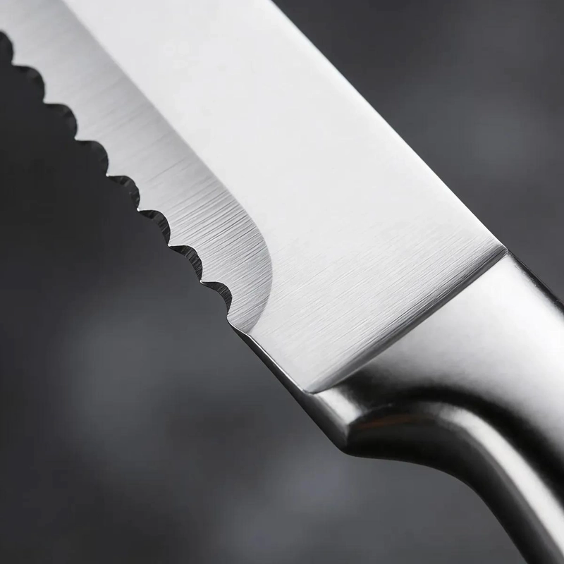 CUCHILLO PARA PAN DE ACERO INOXIDABLE CON HOJA PLATEADA - 4