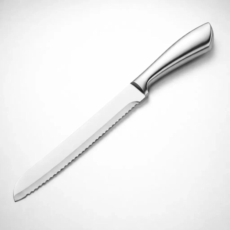 CUCHILLO PARA PAN DE ACERO INOXIDABLE CON HOJA PLATEADA - 5