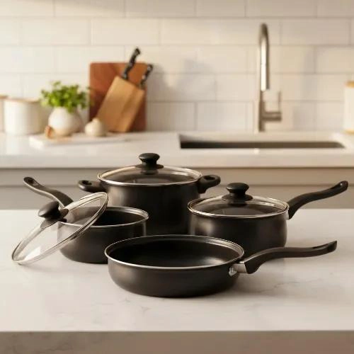 JUEGO DE COCINA ANTIADHERENTE CON 7 PIEZAS OLLAS Y SARTE N - 2