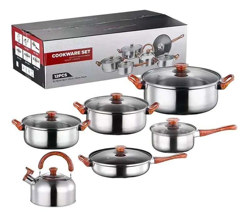 JUEGO COMPLETO DE OLLAS Y UTENSILIOS DE COCINA COLOR PLATEADO - 2
