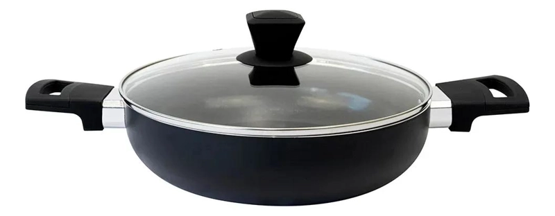 ARROCERA DE 26 CM CON DISEÑO EN ROJO Y NEGRO PARA COCINA - 1
