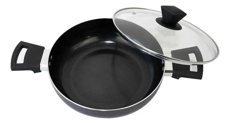 ARROCERA DE 26 CM CON DISEÑO EN ROJO Y NEGRO PARA COCINA - 3