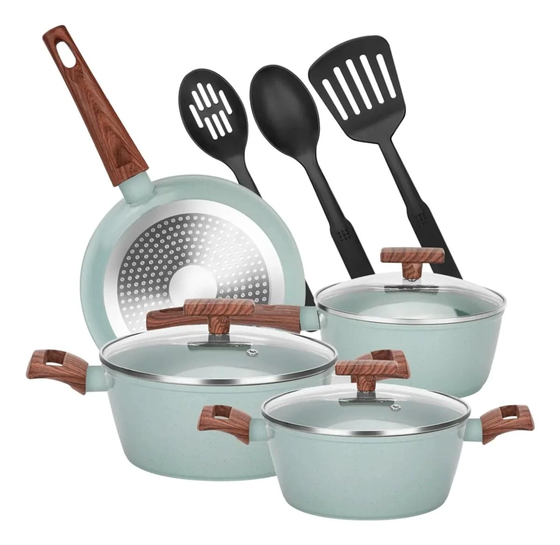 JUEGO DE COCINA CON BATERIA DE 10 PIEZAS EN GRANITO ANTIADHERENTE - 1