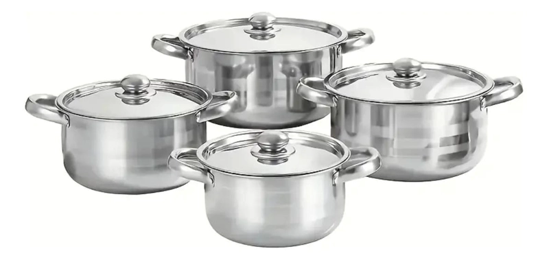 SET DE OLLAS DE ACERO INOXIDABLE CON 4 PIEZAS DE DIFERENTES TAMAÑOS - 2