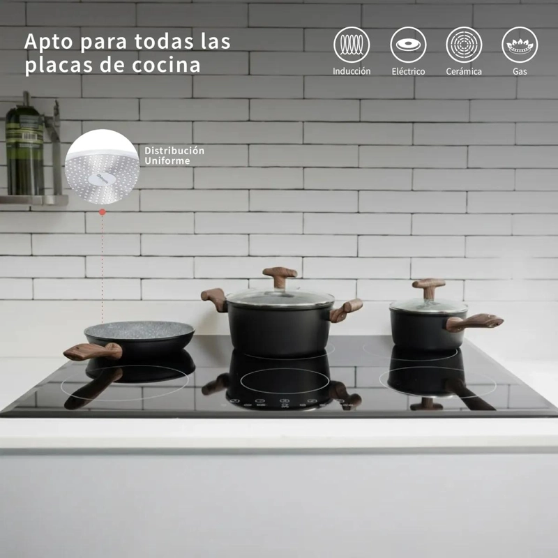 JUEGO DE COCINA ANTIADHERENTE DE 5 PIEZAS CON RECUBRIMIENTO DURADERO - 5