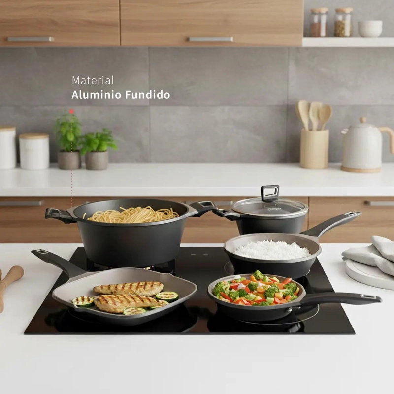 JUEGO DE COCINA ANTIADHERENTE CLASSIC DE 8 PIEZAS PARA USO DIARIO - 2
