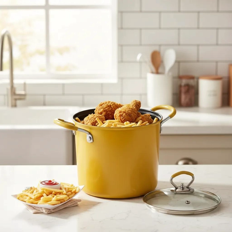 OLLA FREIDORA CON CANASTA PARA PAPAS FRITAS Y POLLO DE 3 LITROS - 1