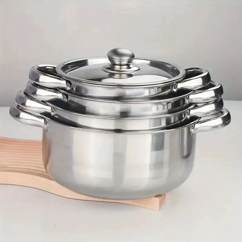 JUEGO DE OLLAS DE ACERO INOXIDABLE 8 PIEZAS PARA COCINA - 2