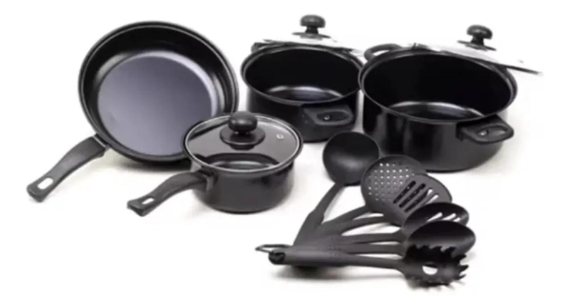JUEGO DE OLLAS Y UTENSILIOS DE COCINA ANTIADHERENTES 13 PIEZAS - 3