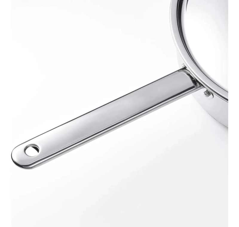 SARTE N DE ACERO INOXIDABLE CON TAPA 24 CM COMPATIBLE CON INDUCCION Y HORNO - 3