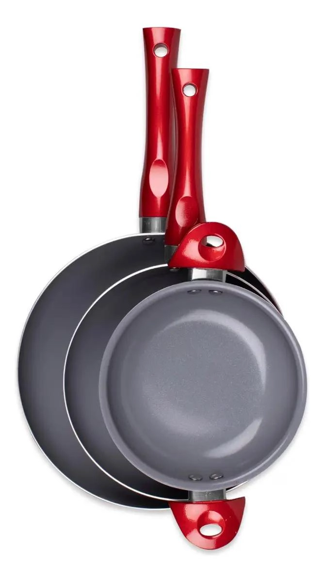 SET DE 3 SARTENES ANTIADHERENTES DE TITANIO DE 16CM, 20CM Y 24CM - 2