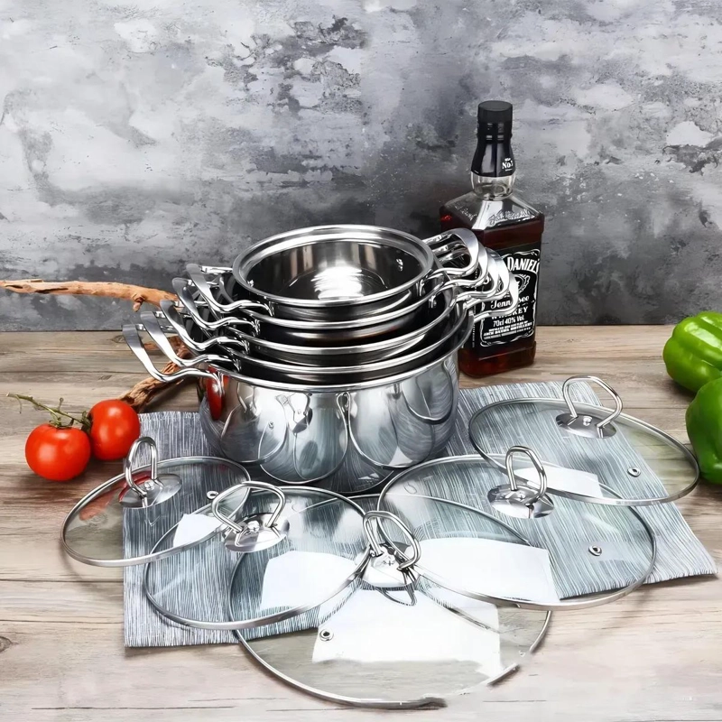 SET DE 10 PIEZAS DE OLLAS EN ACERO INOXIDABLE PARA COCINA - 5