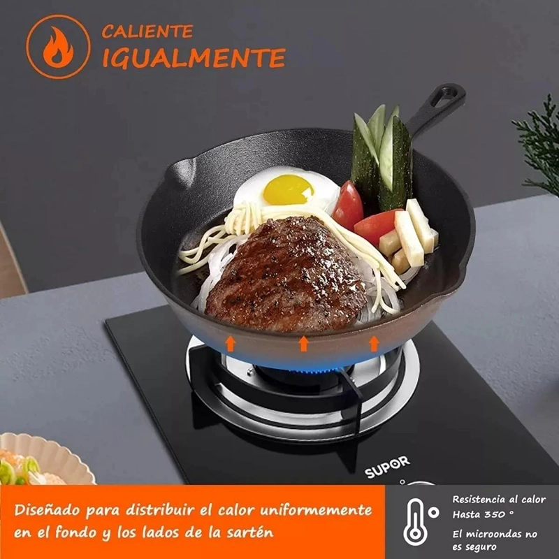 JUEGO DE SARTENES DE HIERRO FUNDIDO 26 CM PARA COCINA - 5