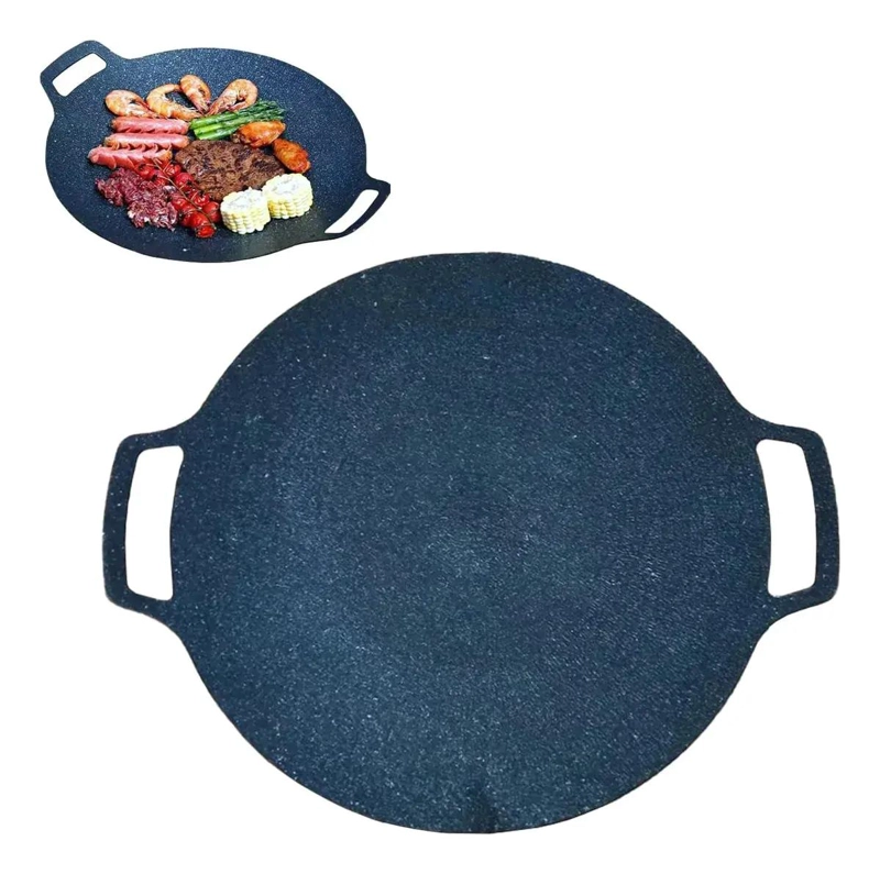 PLANCHA DE HIERRO ANTIADHERENTE PARA COCINAR DE 33 CM COLOR NEGRO - 1