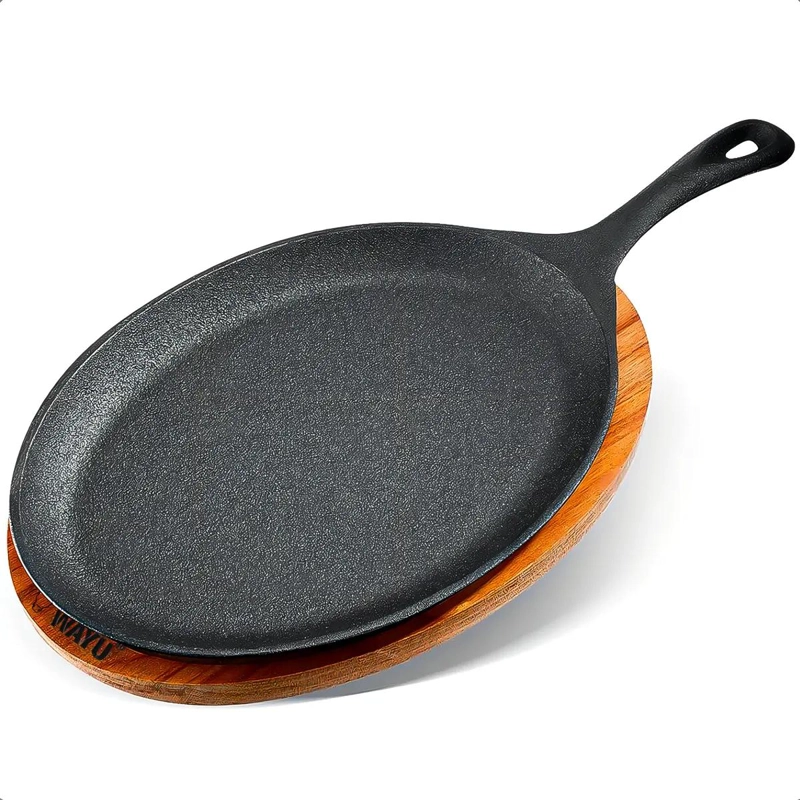 SARTE N OVALADA DE HIERRO FUNDIDO CON BASE DE MADERA RESISTENTE - 1