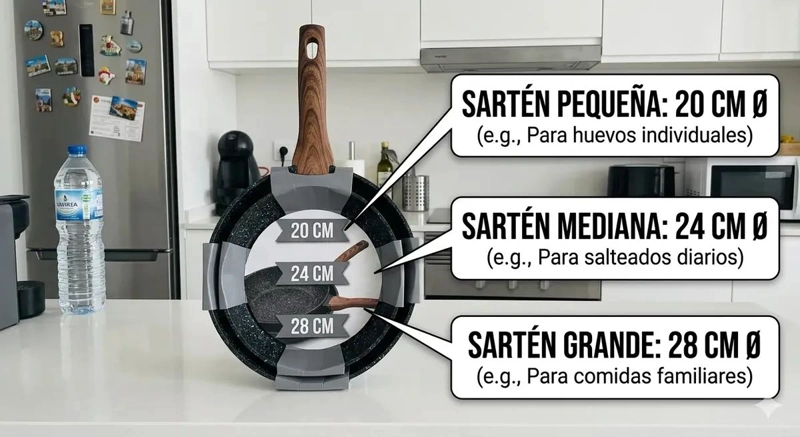 SET DE 3 SARTENES CERAMICOS DE 20, 24 Y 28 CM PARA COCINA - 4